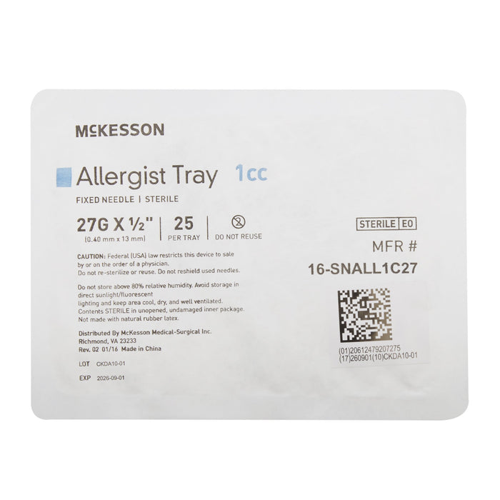 McKesson Allergy Tray 1 mL 1/2 Inch
