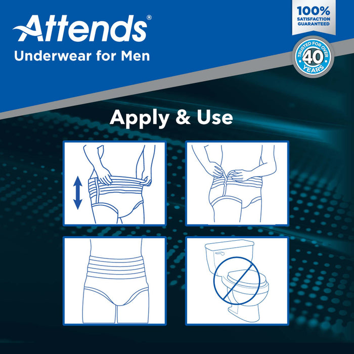 Attends® Male Adult Absorbent Underwear - Heavy Absorbency