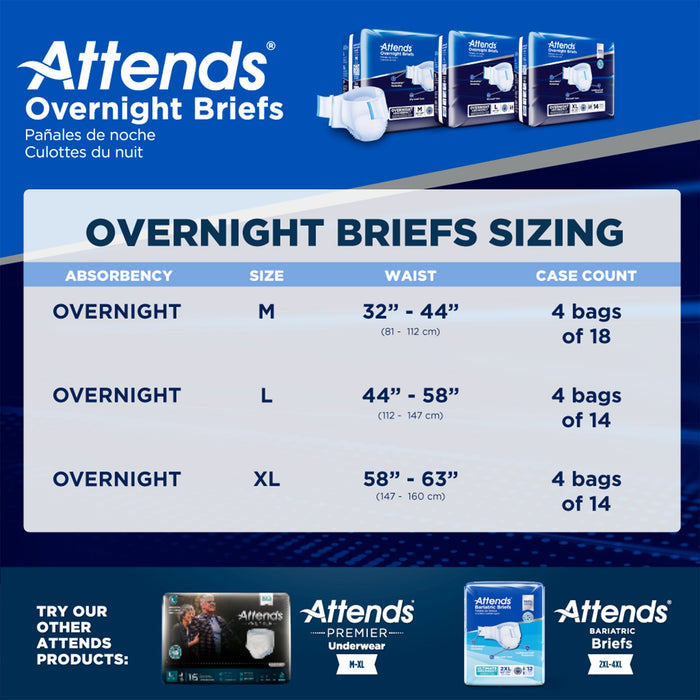Attends® Overnight Unisex Adult Incontinence Briefs