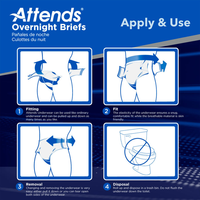 Attends® Overnight Unisex Adult Incontinence Briefs