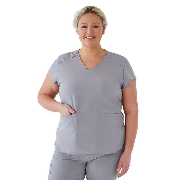 Medline 4805GRYXXXL Monroe AVE Women's Scrub Tops, TOP,SCRUB,AVE,WMN,MONROE,GRY,3XL, 1 Each