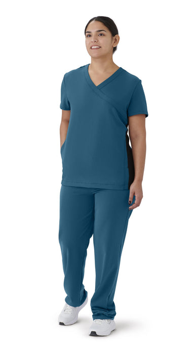 Medline 4865CRBXXXL Staten AVE Women's Yoga-Style Scrub Tops, TOP, SCRUB, AVE, WMN, STATEN, CRB, 3XL, 1 Each