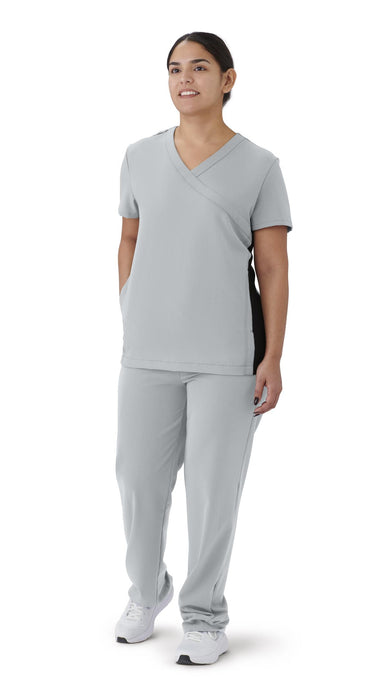 Medline 4865GRYXS Staten AVE Women's Yoga-Style Scrub Tops, TOP, SCRUB, AVE, WMN, STATEN, GRY, XS, 1 Each