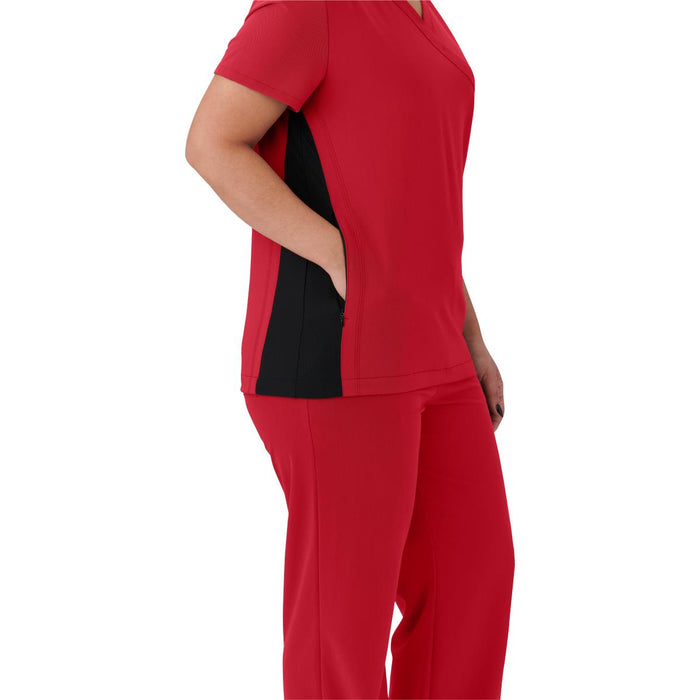 Medline 4865REDM Staten AVE Women's Yoga-Style Scrub Tops, TOP, SCRUB, AVE, WMN, STATEN, RED, M, 1 Each