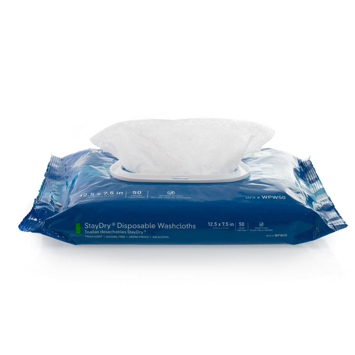 McKesson StayDry Disposable Washcloths with Aloe / Vitamin E Scented