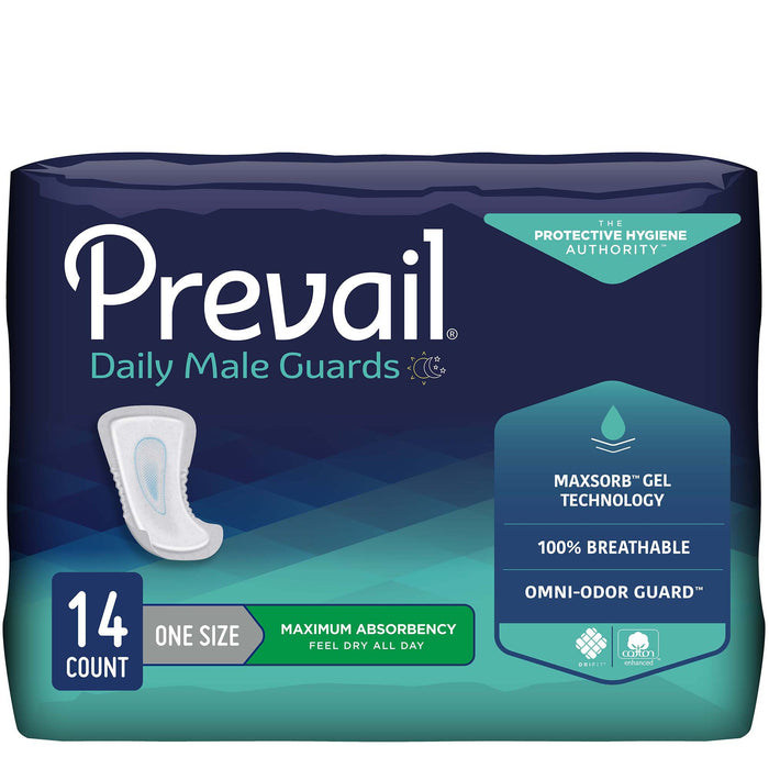 Bladder Control Pad Prevail® Daily Male Guards Heavy Absorbency One Size Fits Most