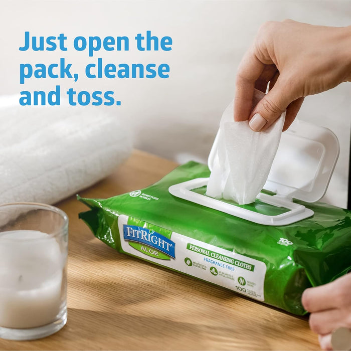 FitRight Aloe Personal Cleansing Wipes