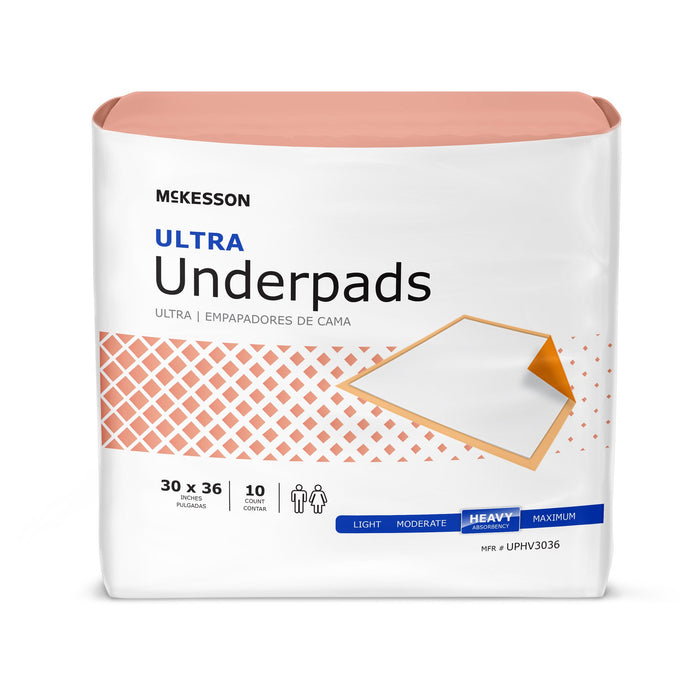 McKesson Ultra Underpads Fluff Polymer Disposable - Heavy Absorbency