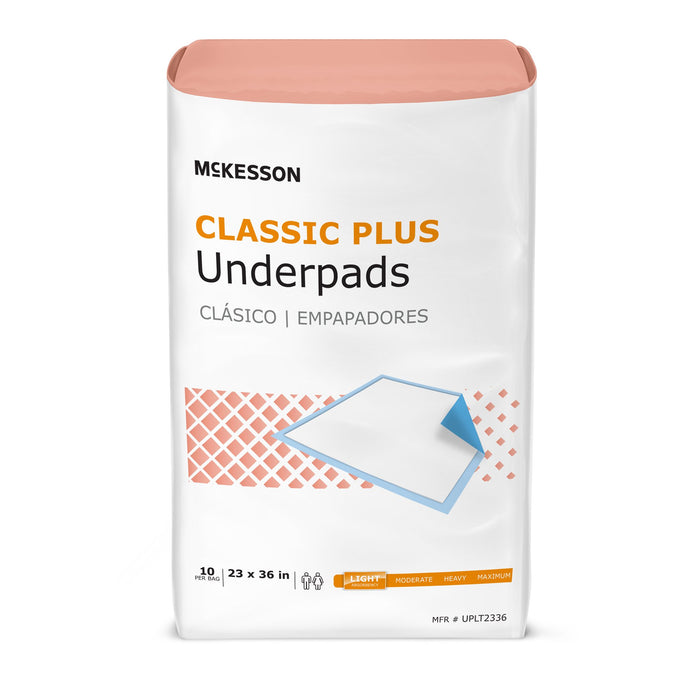 McKesson Classic Plus Underpads Disposable - Light Absorbency