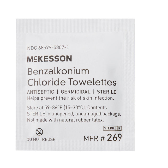 McKesson Benzalkonium Chloride Towelettes (BZK) Unscented