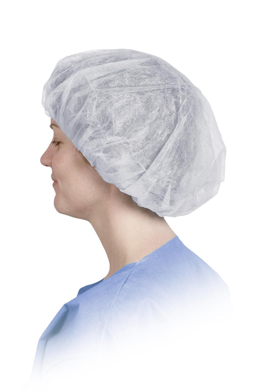 Medline CRI1003 Medline Single-Ply Polypropylene Bouffant Caps, CAP,BOUFFANT,SPUNBOND,WHITE,24", 500 Each / Case