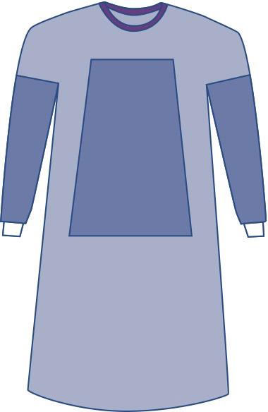 Medline SPT-2705CS Nonsterile Fabric-Reinforced Aurora Gowns, GOWN,AURORA,FABRNF,XL,100/CS, Case of 100