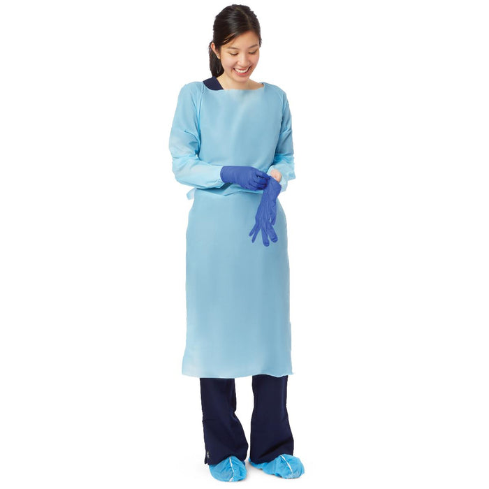 Medline NONTH180 Medline Disposable Polyethylene Film Heavyweight Gowns, Universal, Case of 75