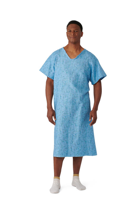 Medline MDTPG3RABCAB Medline Blended Patient Gowns, Cascade, Case of 12