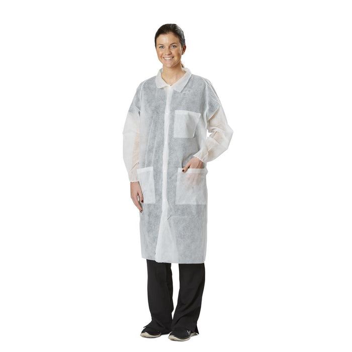 Medline NONSW150XXL Medline Disposable Spunbond Lab Coats, White, 2XL