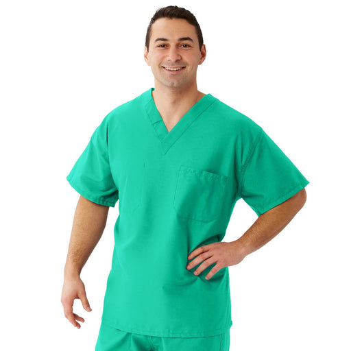 Medline 510JTJXXL-CA WORKS Reversible Unisex Scrub Tops, TOP,SCRUB,REV,UNISEX,JADE,ANG-CC,XXL, 1 Each