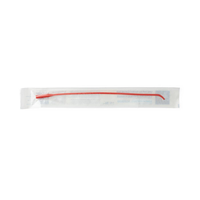 Medline Red Rubber Latex Urethral Intermittent Catheter with Coude Tip