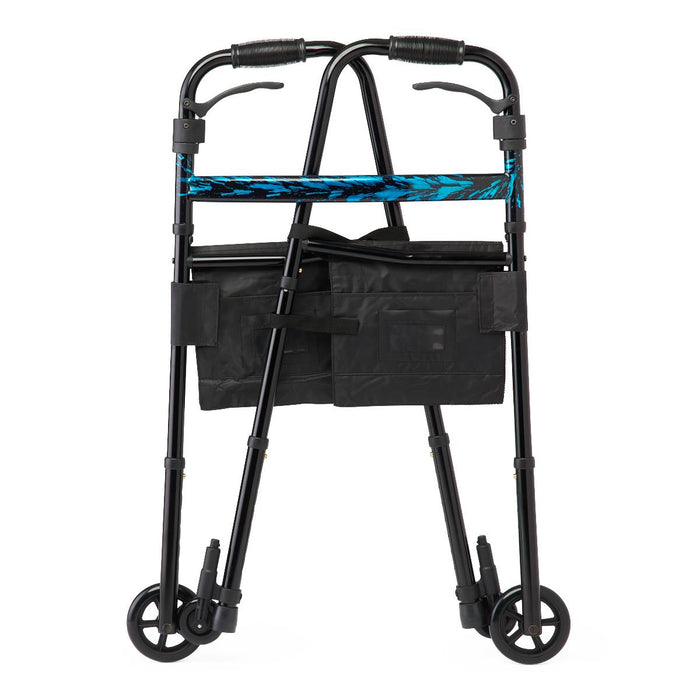 Medline Folding Trigger Walker with 5" Wheels