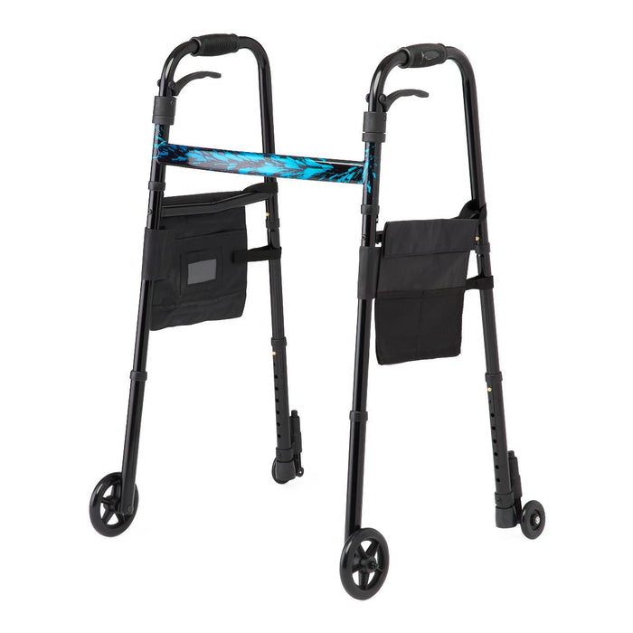 Medline Folding Trigger Walker with 5" Wheels