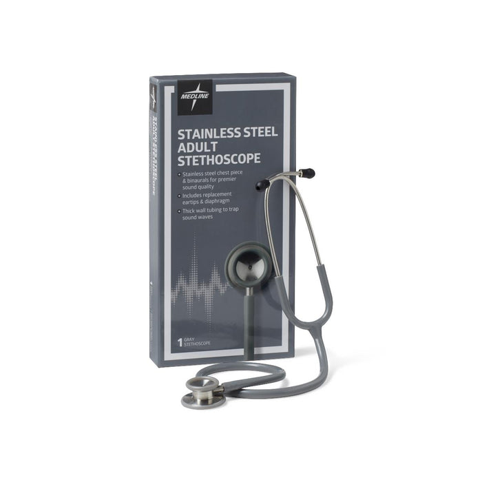 Medline Adult Stainless Steel Stethoscopes