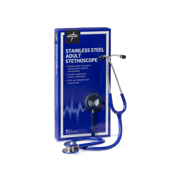 Medline Adult Stainless Steel Stethoscopes