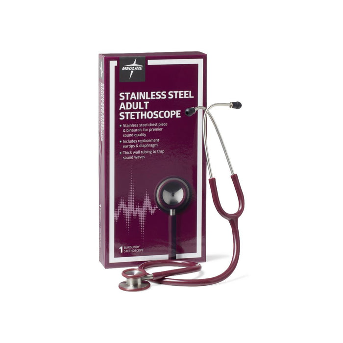 Medline Adult Stainless Steel Stethoscopes