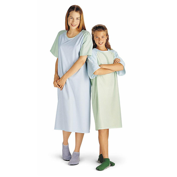 Medline MDT011370 Comfort-Knit Adolescent Patient Gowns, Blue, 12 - 15 YR