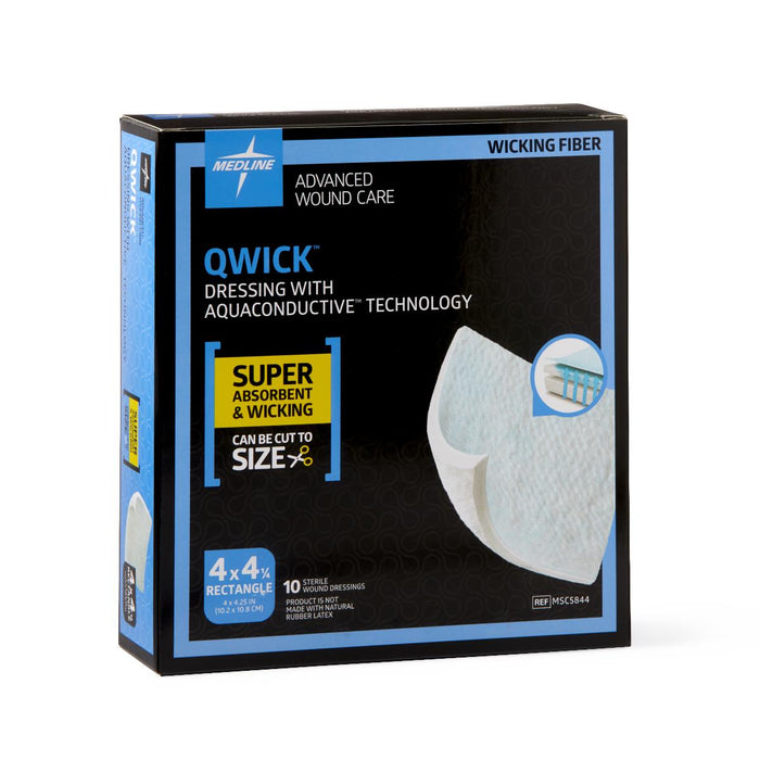 Qwick Fenestrated Nonadhesive Dressing with Aquaconductive Technology, 4.25" x 4", Each Qwick Fenestrated Nonadhesive Dressing with Aquaconductive Technology, 4.25" x 4", Each