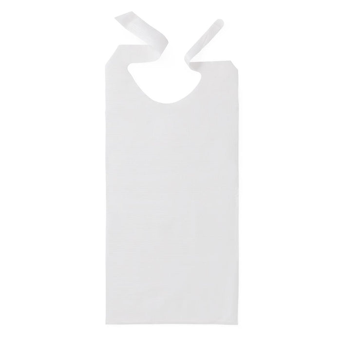 Medline NON24268 Medline Disposable Tissue/Poly-Backed Adult Bibs, With Ties, 16" x 33"