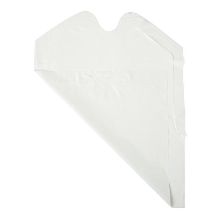 Medline NON24267A Medline Tie-On Disposable Waterproof Plastic Bibs, BIB,PLASTIC,WHITE,15X20, 500 Each / Case