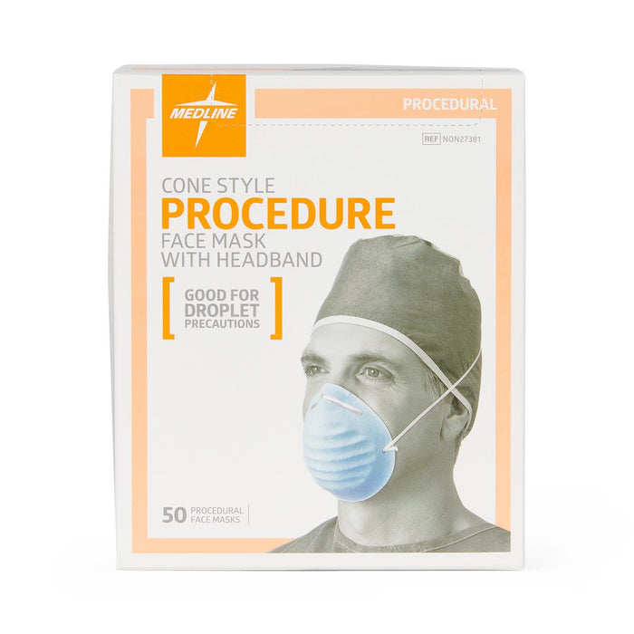 Medline Cone-Style Face Masks with Band