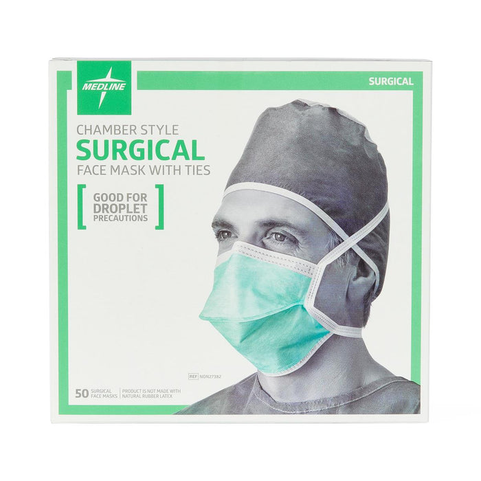 Duckbill-Style Green Surgical Face Mask with Ties