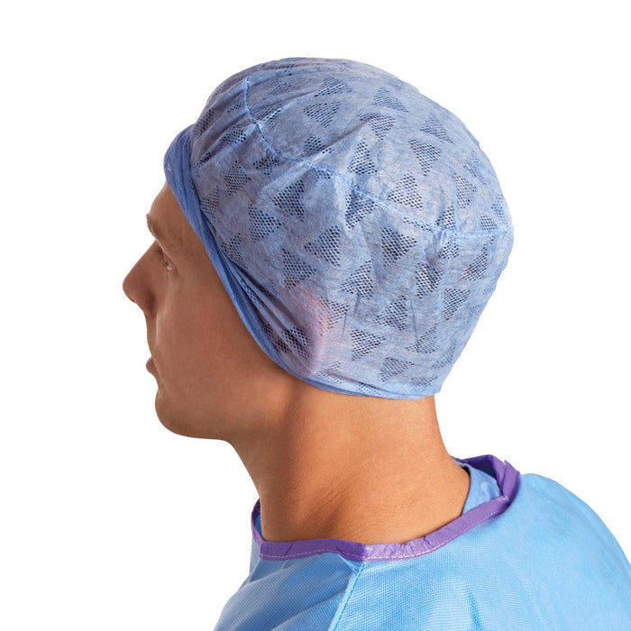 Medline NON61950 Medline Surgical Caps, PREMIUM HEAD COVER ELASTIC BACK BLUE, 600 Each / Case