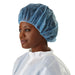 Medline CRI1004Z Medline Single-Ply Polypropylene Bouffant Caps, CAP,BOUFFANT,SPUNBOND,BLUE,24", Box of 100