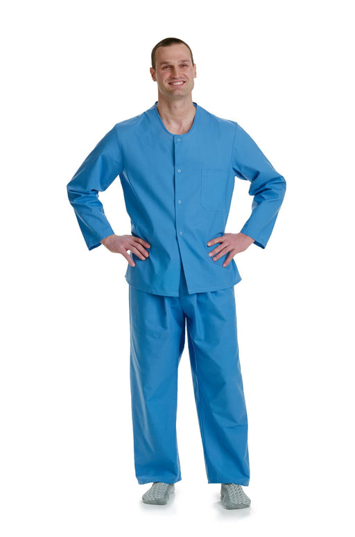 Medline MDTPJ4S06BLU Medline Patient Pajamas, PANT,PAJAMA,4-SNAP,BLUE,2XL, 1 Each