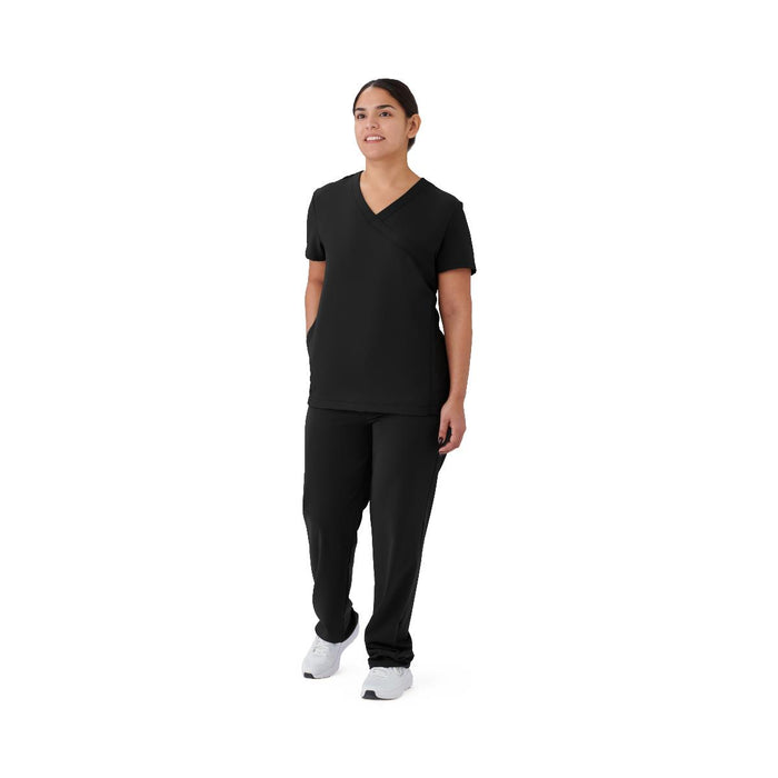 Medline 4865BLKXS Staten AVE Women's Yoga-Style Scrub Tops, TOP, SCRUB, AVE, WMN, STATEN, BLK, XS, 1 Each