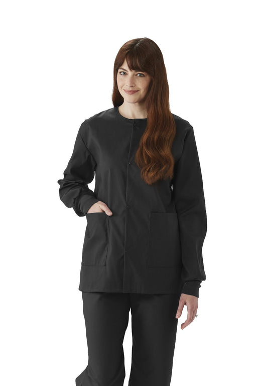 Medline 8832DKW4XL ComfortEase Unisex Crew-Neck Warm-Up Jackets, Black, 4XL