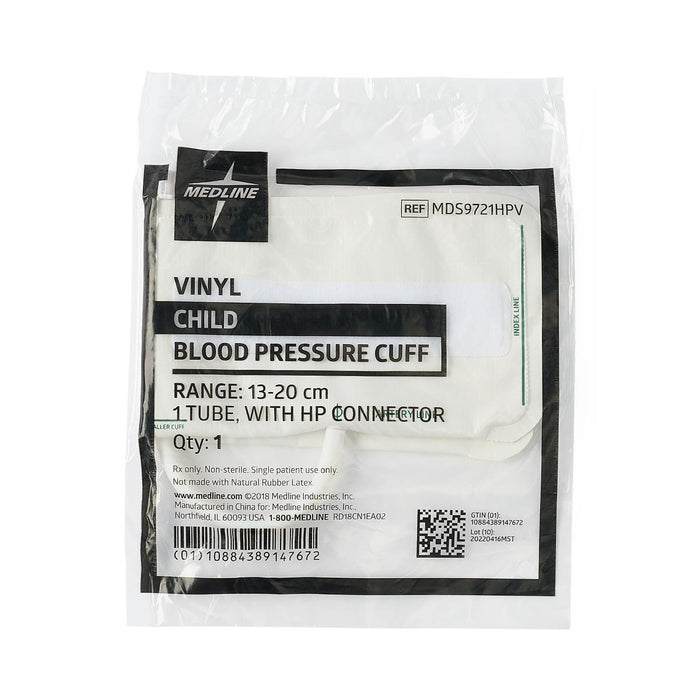 Medline Disposable Vinyl 1-Tube BP Cuffs with Bayonet Connector