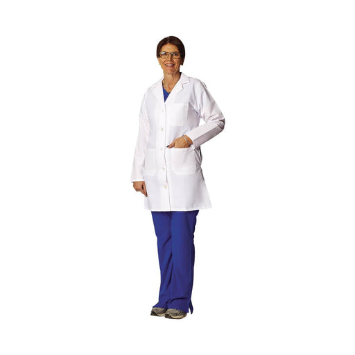 Medline MDT11WHT12E Medline Women's Classic Staff-Length Lab Coats, COAT,LAB,LADIES,STAFF LENGTH,WHITE,12, 1 Each