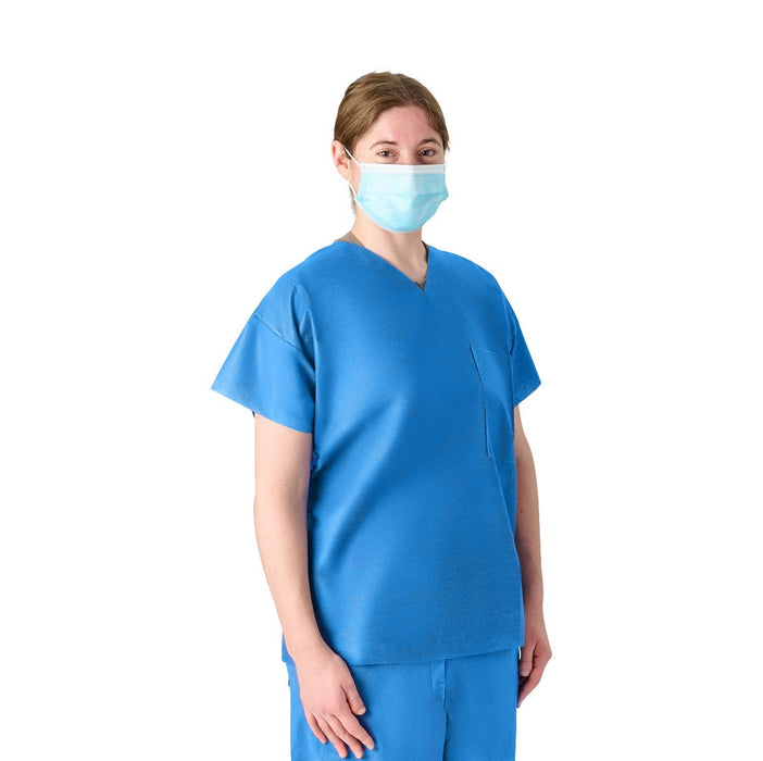 Medline NON27202XXL Medline Disposable Unisex Scrub Shirts, V-Neck, 2XL