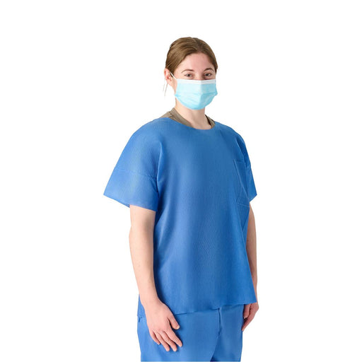 Medline NON27212XXXL Medline Disposable Unisex Scrub Shirts, Round Neck, 3XL