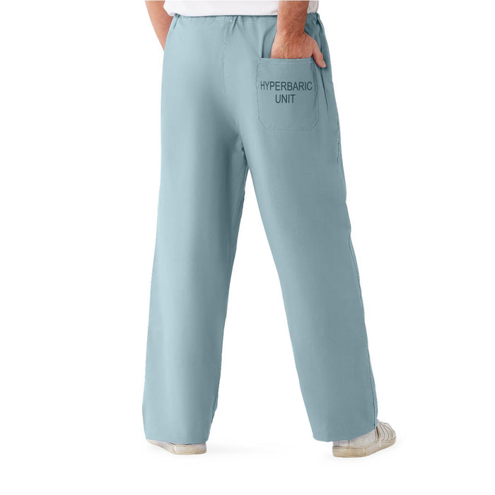 Medline H6590MTYXL-CM CottonCare Hyperbaric Unisex Scrub Pants, Misty, XL