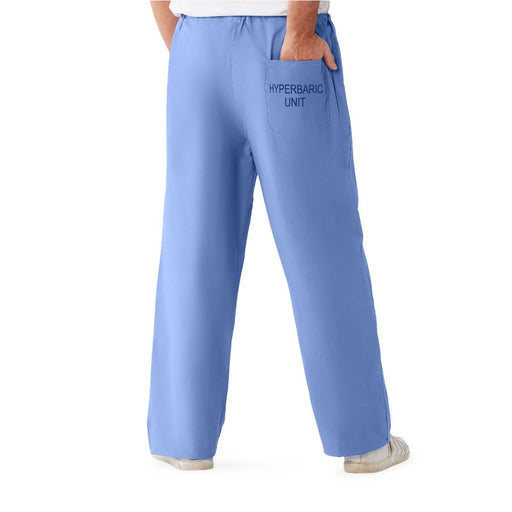 Medline H6590CBLXL-CM CottonCare Hyperbaric Unisex Scrub Pants, Ceil Blue, XL