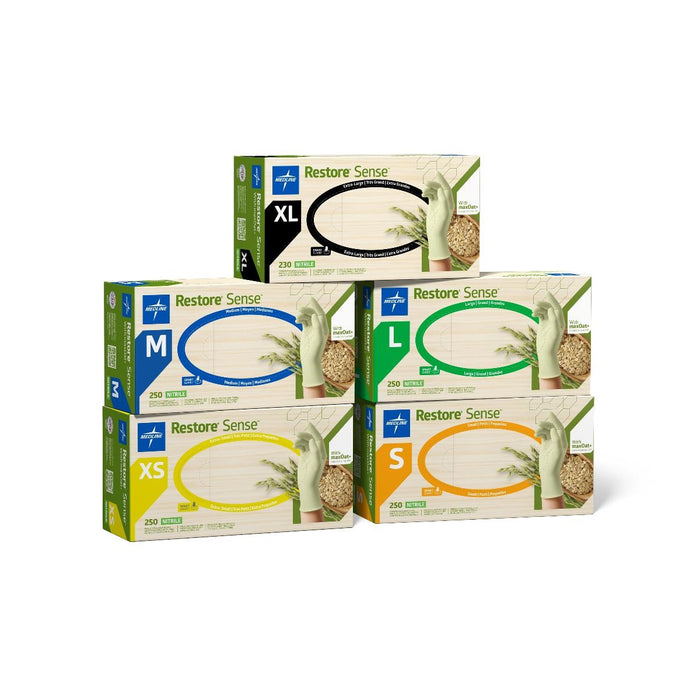 Medline Restore Sense Powder-Free Nitrile Exam Gloves with maxOat+