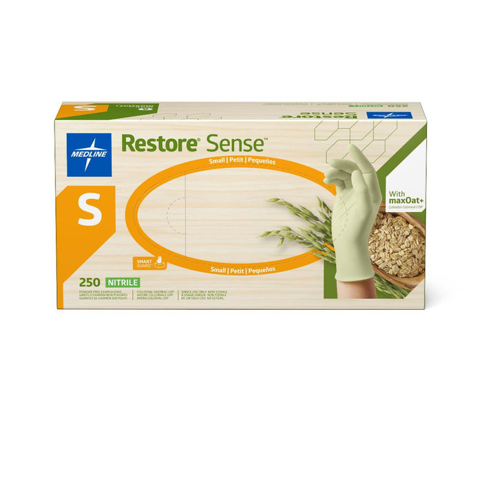 Medline Restore Sense Powder-Free Nitrile Exam Gloves with maxOat+