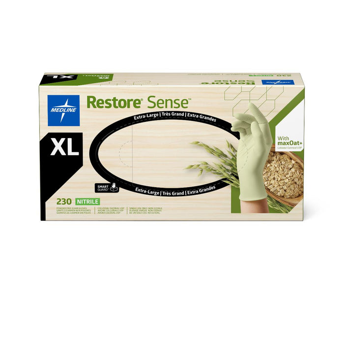 Medline Restore Sense Powder-Free Nitrile Exam Gloves with maxOat+