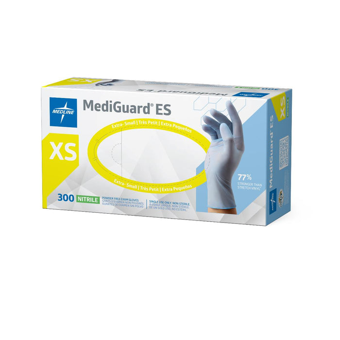 Medline MediGuard ES powder-free nitrile exam gloves, size XS, box of 300, view 3