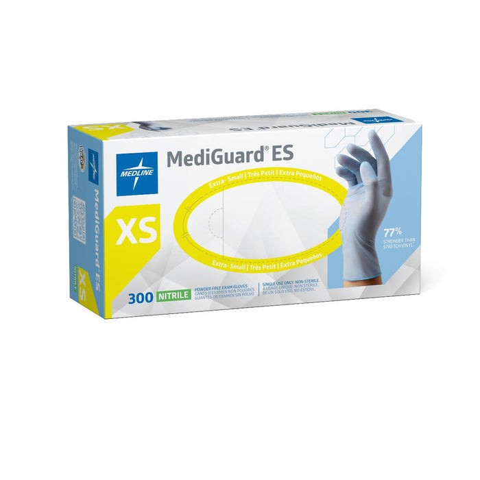 Medline MediGuard ES powder-free nitrile exam gloves, size XS, box of 300, view 4