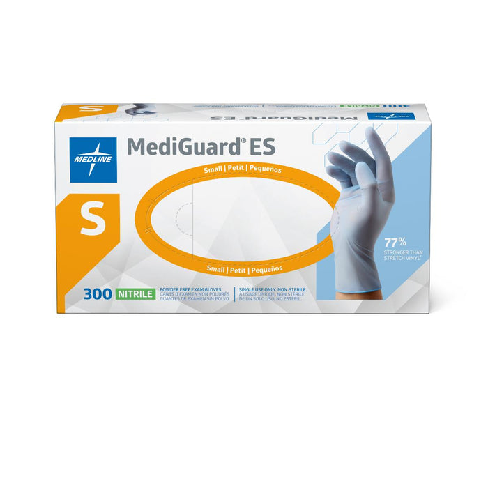 Medline MediGuard ES powder-free nitrile exam gloves, size S, box of 300, view 1