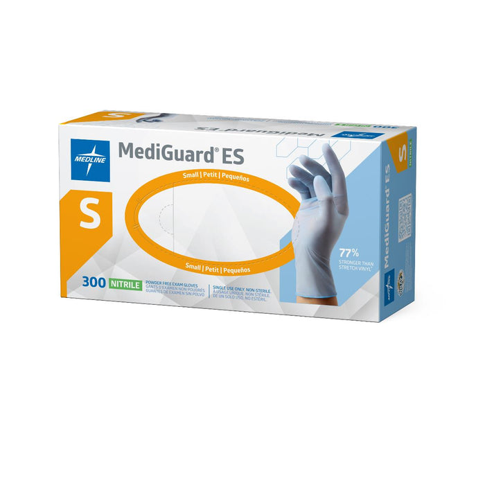 Medline MediGuard ES powder-free nitrile exam gloves, size S, box of 300, view 3